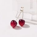 2023 New Japan Korean Cherry Fruit Shaped Drop Earrings For Women Sweet Girls Cute Brincos Line Pendientes Jewelry Gifts. 