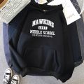 Brand stranger things 1983 Print Hoody Men Harajuku Soft Sweatshirt Fashion Warm Hooded Autumn Fleece Casual Sportswear.