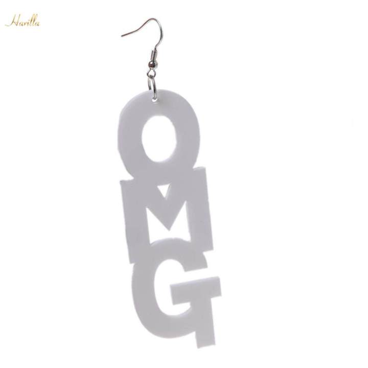 2x%20cool%20Acrylic%20Large%20OMG%20Letters%20Dangle%20Drop%20Earring%20Hip%20-%20Image%207