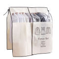 Non-woven Fabric Hanging Cloth Wardrobe Suit Coat Transparent Window Dust Cover. 