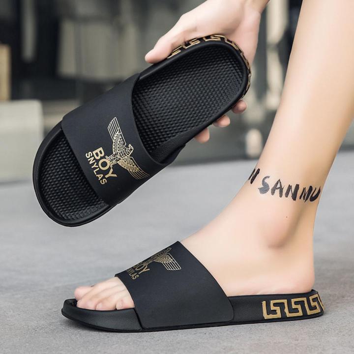 Slippers Men's Summer Outdoor Non-Slip Deodorant Home Household Sandals  Men's Sports Soft Bottom Drooping Beach Sandals