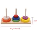 Montessori Wooden Geometric Puzzle Sorting Math Bricks Stack Tower Preschool Learning Educational Game Toys For Children. 
