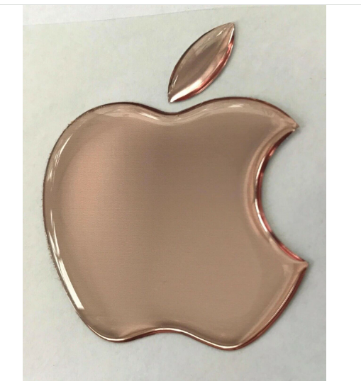 1pcs x Apple sticker 3D Domed Apple decals for MacBook / 49x39 mm/ Rose gold