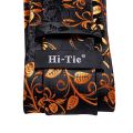 Hi-tie Design Black Solid Dot Silk Wedding Tie For Men Hanky Cufflink Gift Men Necktie Gravata Set Fashion Business Dropshipping.