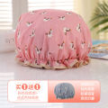 Double Shower Cap Female Waterproof Bathing Head Cover Home Adult Bath Cap Hair Cover Kitchen Fume Hood Bath Cap Span.