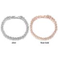 Women's Fashion Roman Style Zircon Crystal Bracelet - Elegant Design.