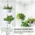 Metal Self Adhesive Stick Ceiling Hook Heavy Duty With No Drilling Home Decoration Gadget For Plants Wind Chimes Accessories. 