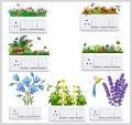 Flower Switch Board Panel Stickers for Home and Office - Total Pack Off -7 Designs.