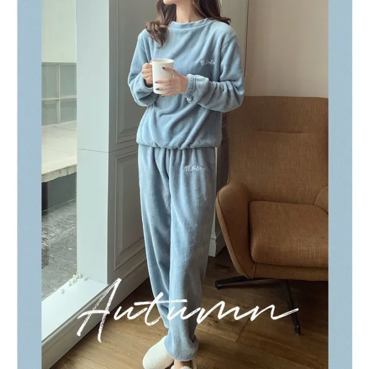 Autumn%20and%20Winter%20Coral%20Velvet%20Pajamas%20Women's%20Fleece-Lined%20Thickened%20Outer%20Wear%20Flannel%20Pajamas%20Pajama%20Pants%20Home%20Wear%20Warm%20Suit%20-%20Image%207