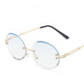 Rimless Design Oval Sunglasses Trendy Eyewear Lightweight  Texture Rimless Sunglasses Retro Style Oval Shaped Women's Sunglasses for Casual Wear Summer Accessory Street Fashion Ladies Eyewear Sun. 