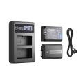 FirstPower NP-FW50 Battery 2-Pack and Dual USB Charger for Sony A6000 A6300 A6500 A7 A7II A7RII A7SII A7S A7S2 A7R A7R2 A5100 A5000 RX10 RX10II. 