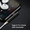 Type-C To 3.5mm Jack Converter Earphone Audio Adapter Cable USB Type C To 3.5mm Headphone AUX Cable Cherry Super Store. 