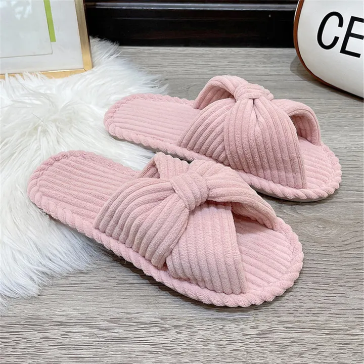 Women%20Memory%20Foam%20House%20Bedroom%20Corduroy%20Bow%20Crossbands%20Slide%20Slipper%20Shoes%20Comfy%20Trendy%20Gift%20Slippers%20Slippers%20for%20-%20Image%205