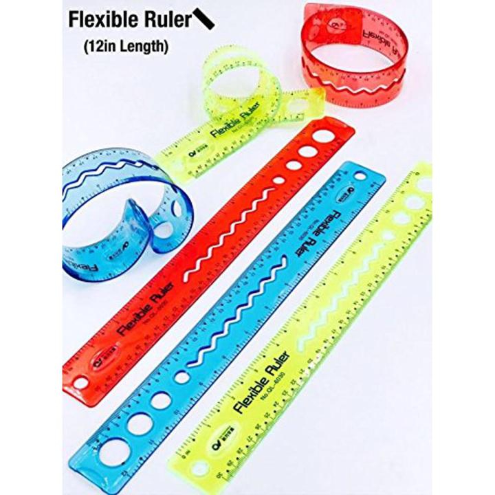 2 Pcs Flexible Rular - 12'' (Multicolor)