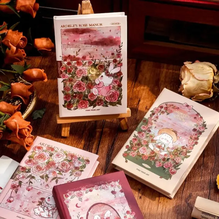 Rose%20Manor%20Notebook%20Cute%20A7%20Size%20Portable%20Diary%20Sweet%20Pink%20Blank%20Page%20Notepad%20for%20Student%20Diary%20Writing%20Portable%20Use%20Travel%20-%20Image%204