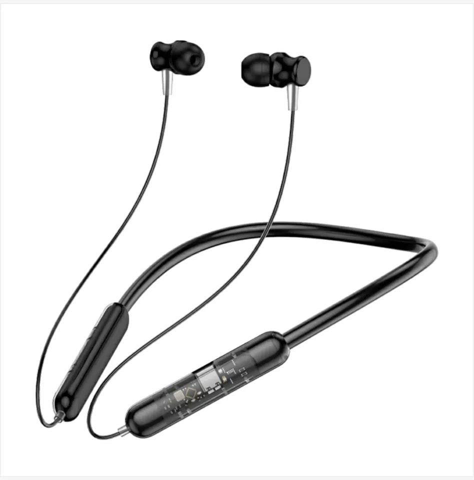 BT Transparent Stereo Neckband Call Vibration Alart Bluetooth