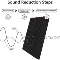 JDXHLAU 24 Pcs Acoustic Foam Board,Studio Wedge Tile,Acoustic Foam Soundproof Pyramid Studio Treatment Wall Panel 2.5X30X30cm.