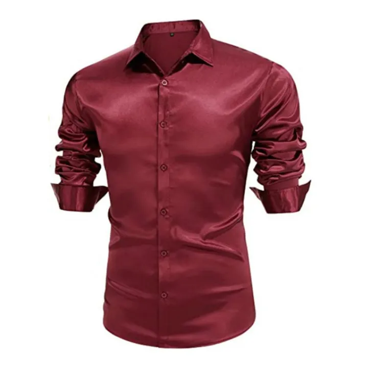 Men%20Shirt%20Satin%20Solid%20Color%20Turn-down%20Collar%20Autumn%20Shirt%20Long%20Sleeves%20Single-breasted%20Formal%20Shirt%20Buttons%20Men%20Prom%20Shirt%20-%20Image%202