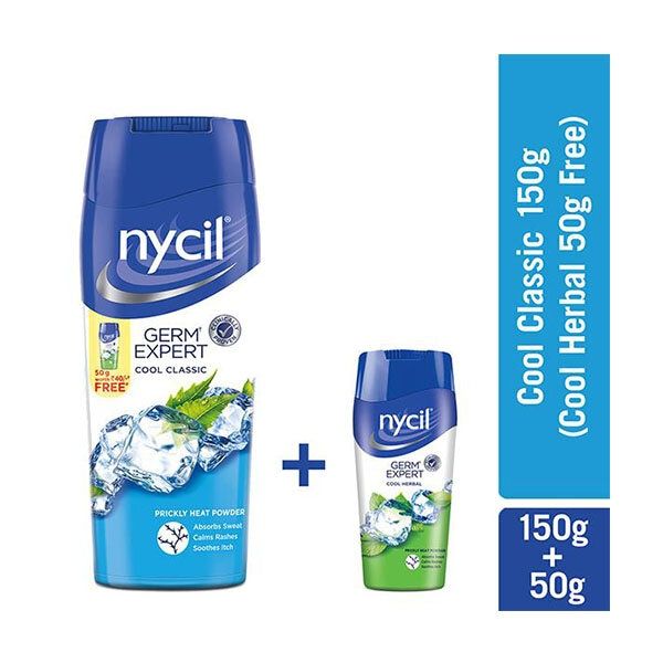 NYCIL GERM EXPERT COOL  CLASSIC POWDER 150G + 50g free