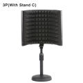 LOMEHO 3 Panels Microphone Isolation Windscreen Shield Foldable Studio Acoustic Screen Foam for Recording Live Broadcast LO-PS58. 