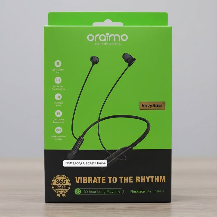 Oraimo Necklace Lite OEB-311 Heavy Bass 30 Hours Playtime Neckband Earphone
