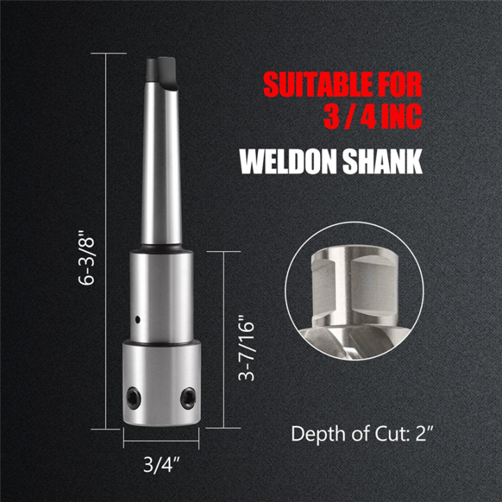 Cutter%20Arbor%20Annular%20Cutter%20Arbor%20with%20Morse%20Taper%20MT2%20for%203/4%20Inch%20Extension%20on%20Drill%20Press%20-%20Image%203
