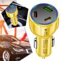 3 In 1 Dual Line Car Charger 90W QC3.0 Car Fast Charger Phone Adapter For Iphone For Samsung For Huawei For Xiaomi M4M4. 