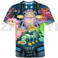 Hot Video Game My Singing Monsters Oversized T Shirt Fashion Casual Harajuku Vintage T Shirt 3D Kawaii Cartoon Tees.