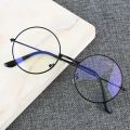 Vintage Round Metal Frame Blue Light Blocking Personality College Style Clear Lens Eye Glasses Eye Protection Mobile Phone Game.
