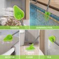 Extendable Floor Scrubber Triangle Sponge Telescopic Glass Wiper Long Brush Handle Floor Bathroom Bathtub Tile Cleaning Tool. 