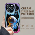 YYDS for Infinix Hot 40 Hot 40 Pro Back Cover Colorful Astronauts Case Cream Texture Wavy Edge Soft Silicone Mobile Cover. 