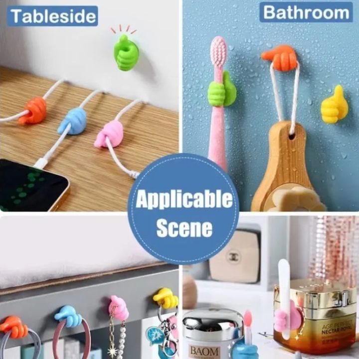 3%20Piece%20Thumbs%20Up%20Shape%20Hanging%20Cable%20Organizer%201%20Pc%20Cable%20Organizer%20Cable%20Hook%20Key%20Hook%20tooth%20Brush%20Holder%20-%20Image%205