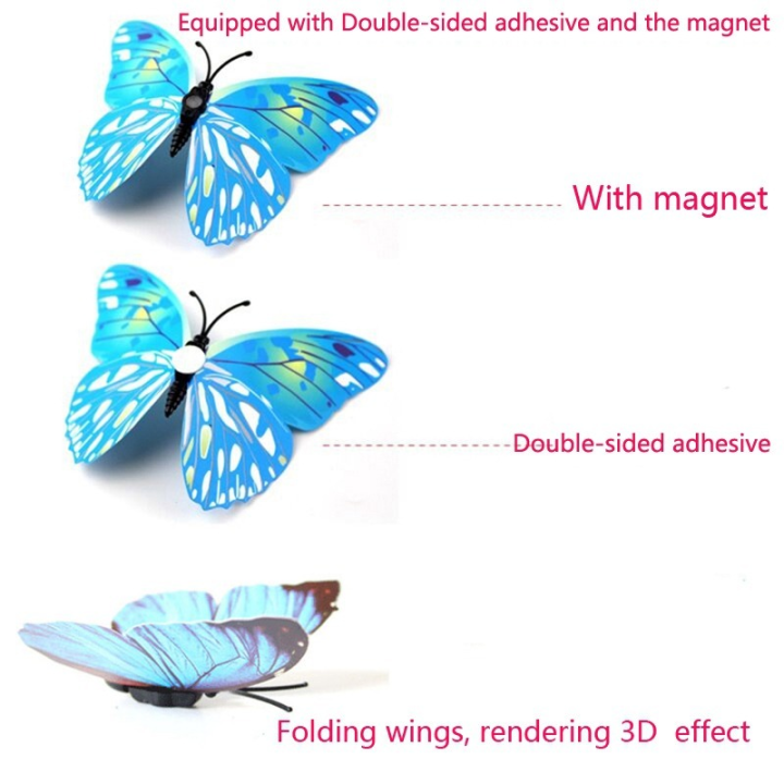 12Pcs%203D%20Three%20Dimensional%20Double%20Layer%20Simulation%20Butterfly%20Sticker%20Refrigerator%20Sticker%20Wardrobe%20Sticker%20-%20Image%209