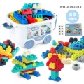 Children's 50pcs large particles soft rubber bricks assembled DIY toys puzzle science and education building block storage box set. 