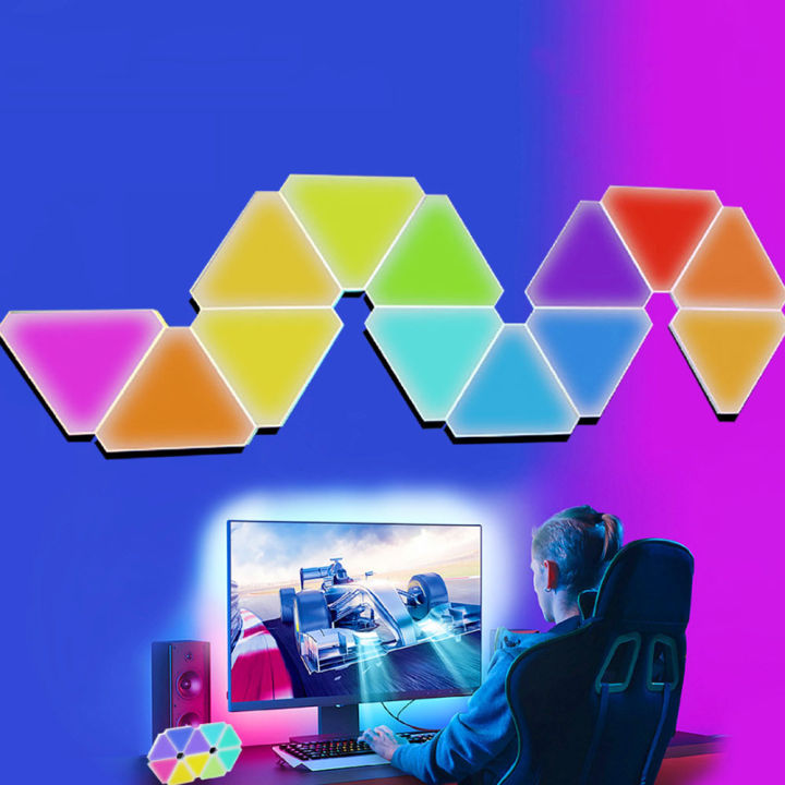 RGB%20WIFI%20APP%20Bluetooth%20LED%20Triangle%20Indoor%20Atmosphere%20Wall%20Lamps%20For%20Computer%20Game%20Bedroom%20Decoration%20DIY%20Quantum%20Night%20Light%20-%20Image%202