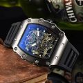 new Richard skeleton watch tonneau shape sports men's watch. 