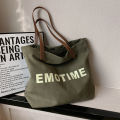 Casual ins style large-capacity canvas tote bag women's 2023 new fashion and versatile Korean hand-held shoulder bag.