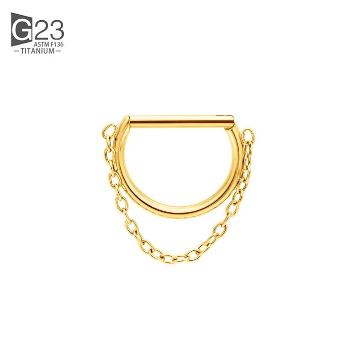 ASTM%20F136%20Titanium%2016G%20Hinged%20Segment%20D%20Shape%20Clicker%20Septum%20Ring%20with%20Chain%20Nose%20Ring%20Cartilage%20Earring%20Helix%20Lobe%20Piercing%20-%20Image%207