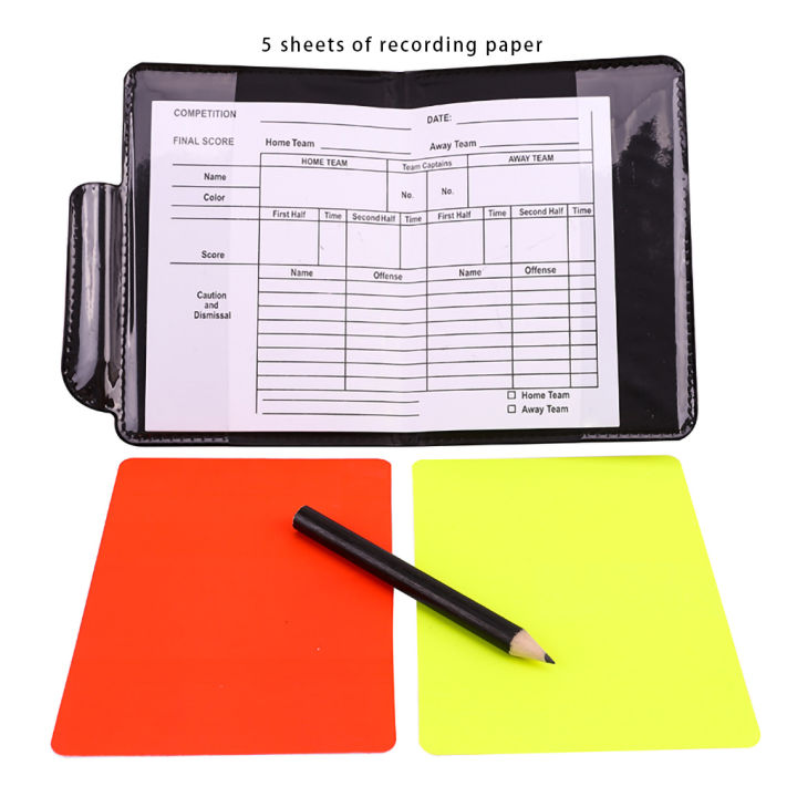 Football%20Red%20And%20Yellow%20Cards%20Record%20Red%20Card%20Yellow%20Card%20Referee%20Tool%20Equipment%20With%20Leather%20Case%20And%20Ballpoint%20Pen%20-%20Image%202