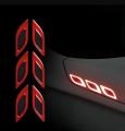 Reflective Car Stickers 6Pcs Reflective Car Stickers Carbon Fiber Decals Warning Reflective Strips. 