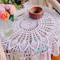 Handmade Crochet Table Cloth Vintage Lace Tablecloth Embossed Round Placemat Kitchen Dining Table Cover Mat Pad Home Decoration. 