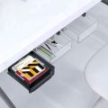 Under Desk Drawer Organizer Self-Adhesive Storage Box White.