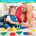 Baby Wooden Toys Rainbow Stacking Ring Tower Blocks Puzzle Toys Montessori Educational Color Shape Geometric Game Toys for Kids KankongAgu.