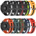 For Amazfit GTR 4 Pro 22mm Vertical Two-Color Silicone Watch Band. 