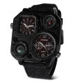 SHIWEIBAO Watch Men's Multi Time Zone Personalized dial Sports denim strap quartz watch. 