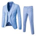 CHAMSGEND Groomsmen Male Three-piece Full Men's Suit Pant Sets Casual Wedding Party Nightclub Slim Fit Black Blazer For Men. 