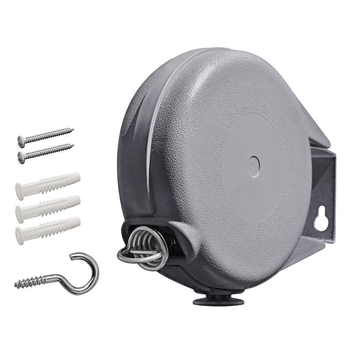 Retractable Clothesline Portable Heavy Duty PVC Retracting Clothes Line Single Line 49 Feet Clothes Drying Rack for Indoors Outdoors