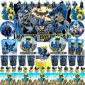 Bat Man Birthday Party Decoration Disposable Tableware Tablecloth Cup Plate Superhero Balloons Baby Shower Boys Party Supplies MuXiaRe.