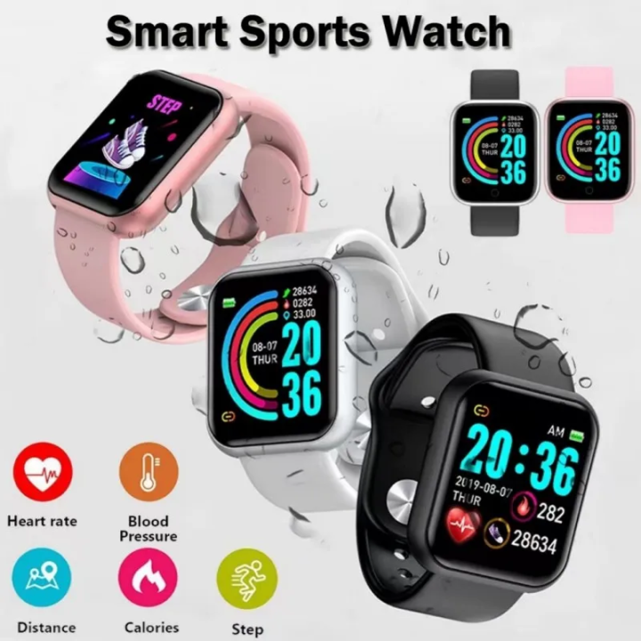 Y68 Adult Smart Watch Bluetooth Fitness Tracker Sports Watch