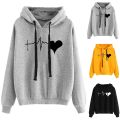 New Autumn Spring Sweatshirt Women Cartoon Heartbeat Printing Hoodie Long-sleeved Loose Vintage Sweater sudaderas para mujer. 